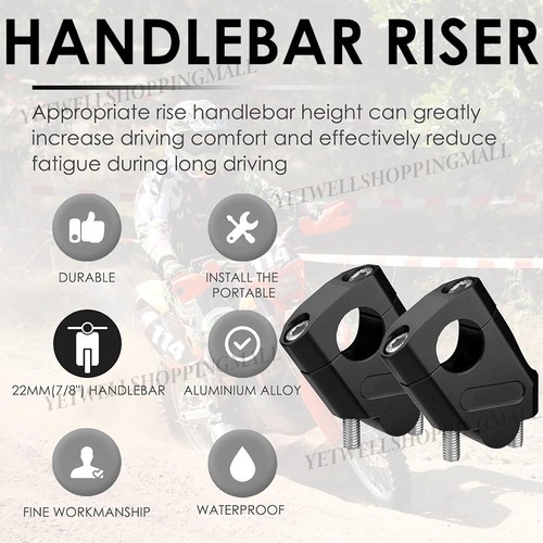 Black 22mm handlebar bar - black, 7/8"