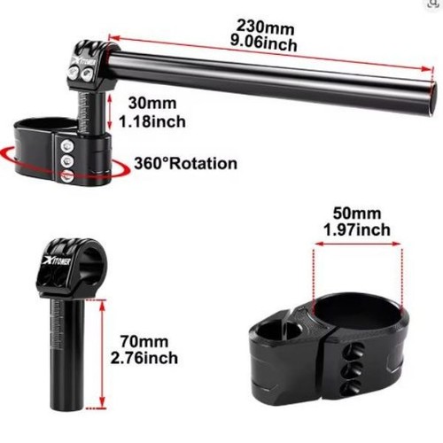 50mm adjustable clip ons - 50mm,